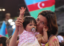 Azərbaycanın kişilərdən ibarət gimnastika yığması bürünc medal qazandı. Bakı, Azərbaycan, 15 iyun 2015