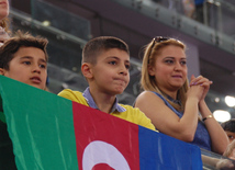 Azərbaycanın kişilərdən ibarət gimnastika yığması bürünc medal qazandı. Bakı, Azərbaycan, 15 iyun 2015