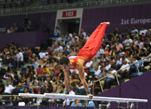 Avropa Oyunlarında idman gimnastikası yarışlarının ikinci gününə start verilib. Bakı, Azərbaycan, 15 iyun 2015