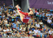 Avropa Oyunlarında idman gimnastikası yarışlarının ikinci gününə start verilib. Bakı, Azərbaycan, 15 iyun 2015