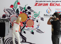 MOK-da medal qazanan azərbaycanlı idmançılar mükafatlandırılıb. Bakı, Azərbaycan, 16 iyun 2015 