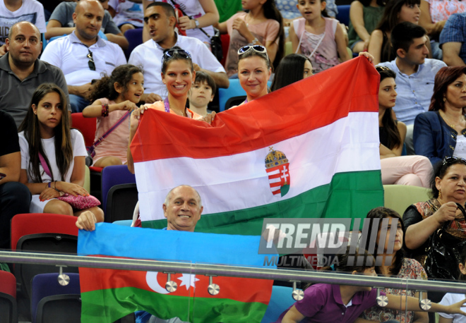 Avropa Oyunlarında aerobika gimnastikası üzrə qarışıq cütlüklərin təsnifat yarışları. Bakı, Azərbaycan, 17 iyun 2015 