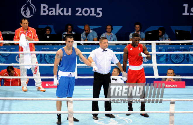 Azərbaycanlı boksçu Teymur Məmmədov 1/8 final mərhələsinə yüksəlib. Bakı, Azərbaycan 18 iyun 2015