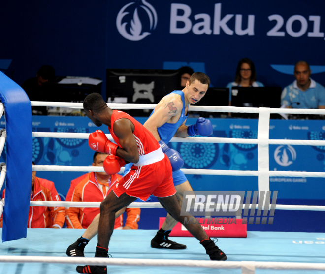 Azərbaycanlı boksçu Teymur Məmmədov 1/8 final mərhələsinə yüksəlib. Bakı, Azərbaycan 18 iyun 2015