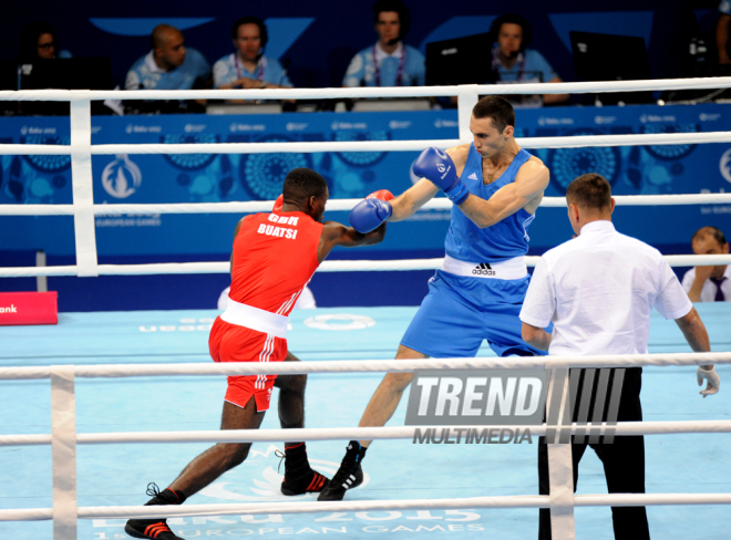 Azərbaycanlı boksçu Teymur Məmmədov 1/8 final mərhələsinə yüksəlib. Bakı, Azərbaycan 18 iyun 2015