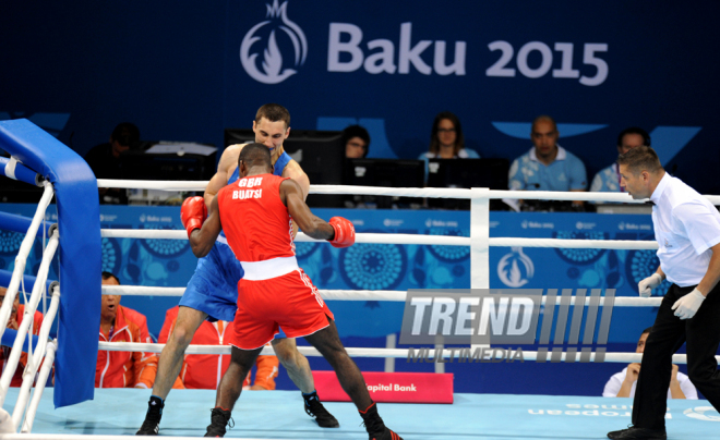 Azərbaycanlı boksçu Teymur Məmmədov 1/8 final mərhələsinə yüksəlib. Bakı, Azərbaycan 18 iyun 2015