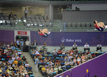 Birinci Avropa Oyunları çərçivəsində aerobika və batut gimnastikası üzrə təsnifat yarışlarının növbəti mərhələsi başlayıb. Bakı, Azərbaycan, 19 iyun 2015