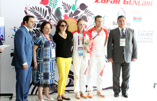 Azərbaycan Milli Olimpiya Komitəsində I Avropa Oyunlarında medal qazanan gimanstlarımızla görüş. Bakı, Azərbaycan, 22 iyun 2015