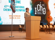 Nargiz Pashayeva, rector of Baku branch of Moscow State University named after Mikhail Lomonosov, Doctor of Philology, professor, corresponding member of Azerbaijan National Academy of Sciences, president of the 47th International Chemistry Olympiad, welcomed the participants, scholars and guests to the grandiose event. Baku, Azerbaijan, Jule 21, 2015