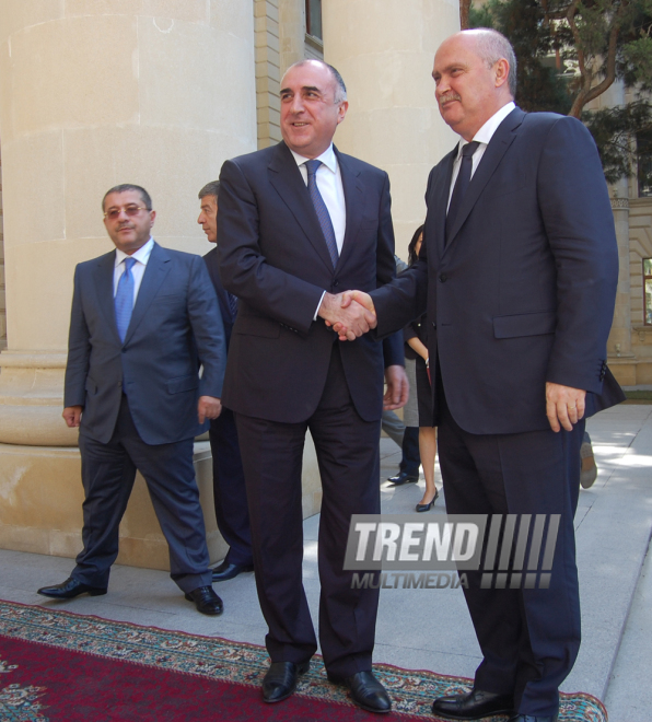 Azerbaijani Foreign Minister Elmar Mammadyarov met with his Turkish counterpart Feridun Sinirlioglu. Baku, Azerbaijan, Sep.16, 2015