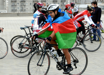 Baku hosts cycling race under “Our Flag – Source of Our Proud!” motto. Azerbaijan, Nov.02, 2015 