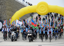 Baku hosts cycling race under “Our Flag – Source of Our Proud!” motto. Azerbaijan, Nov.02, 2015 