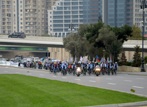 Baku hosts cycling race under “Our Flag – Source of Our Proud!” motto. Azerbaijan, Nov.02, 2015 