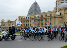 Baku hosts cycling race under “Our Flag – Source of Our Proud!” motto. Azerbaijan, Nov.02, 2015 