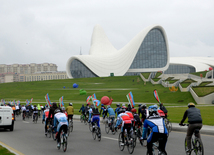 Baku hosts cycling race under “Our Flag – Source of Our Proud!” motto. Azerbaijan, Nov.02, 2015 