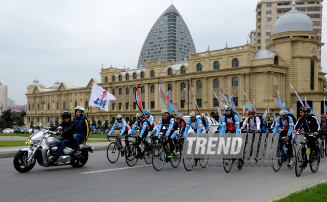 Baku hosts cycling race under “Our Flag – Source of Our Proud!” motto. Azerbaijan, Nov.02, 2015 