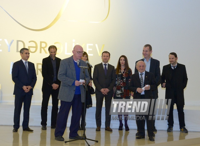 Heydar Aliyev Center hosts opening of exhibition of British sculptor Richard Deacon. Baku. Azerbaijan, Dec.19, 2015
