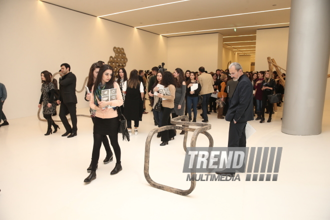 Heydar Aliyev Center hosts opening of exhibition of British sculptor Richard Deacon. Baku. Azerbaijan, Dec.19, 2015
