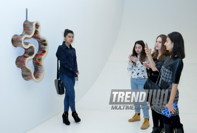 Heydar Aliyev Center hosts opening of exhibition of British sculptor Richard Deacon. Baku. Azerbaijan, Dec.19, 2015
