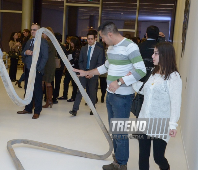 Heydar Aliyev Center hosts opening of exhibition of British sculptor Richard Deacon. Baku. Azerbaijan, Dec.19, 2015
