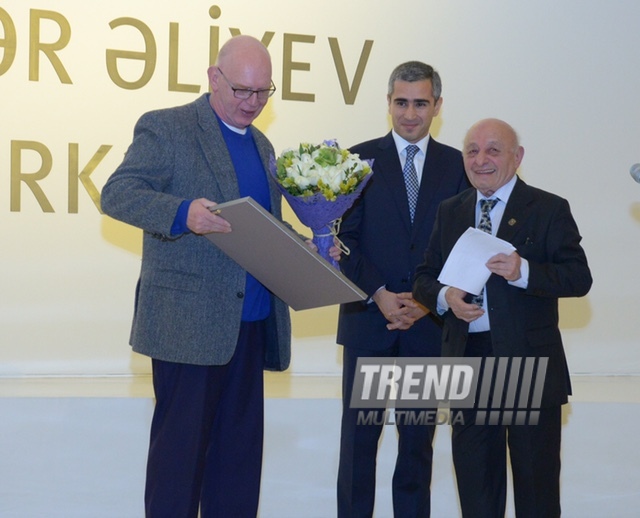 Heydar Aliyev Center hosts opening of exhibition of British sculptor Richard Deacon. Baku. Azerbaijan, Dec.19, 2015
