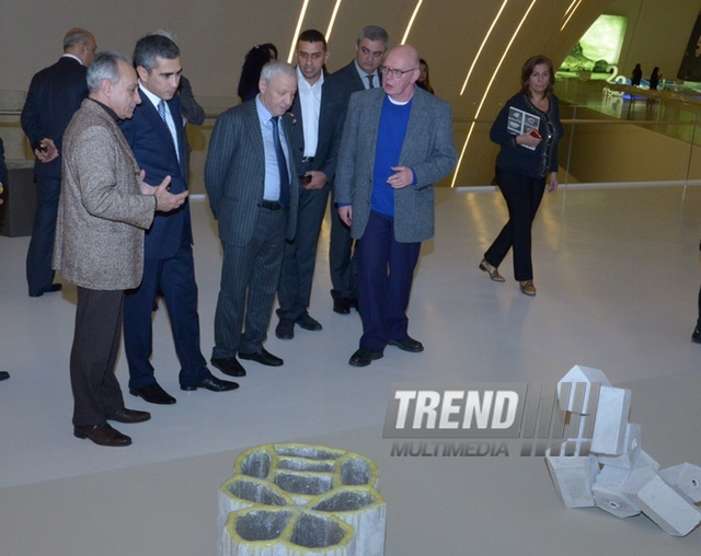 Heydar Aliyev Center hosts opening of exhibition of British sculptor Richard Deacon. Baku. Azerbaijan, Dec.19, 2015
