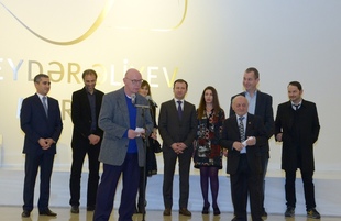 Heydar Aliyev Center hosts opening of exhibition of British sculptor Richard Deacon. Baku. Azerbaijan, Dec.19, 2015
