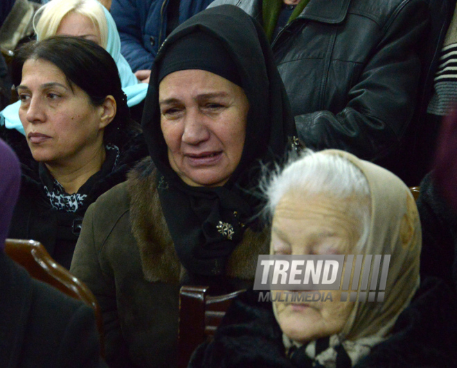 Farewell ceremony for people’s poet Zalimkhan Yagub.  Baku. Azerbaijan, 11 Jan. 2016