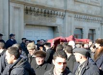 Farewell ceremony for people’s poet Zalimkhan Yagub.  Baku. Azerbaijan, 11 Jan. 2016