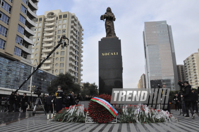 Azerbaijani public honors memory of Khojaly genocide victims. Baku, 26 Feb. 2016 