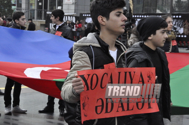 Azerbaijani public honors memory of Khojaly genocide victims. Baku, 26 Feb. 2016 