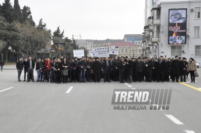 Azerbaijani public honors memory of Khojaly genocide victims. Baku, 26 Feb. 2016 