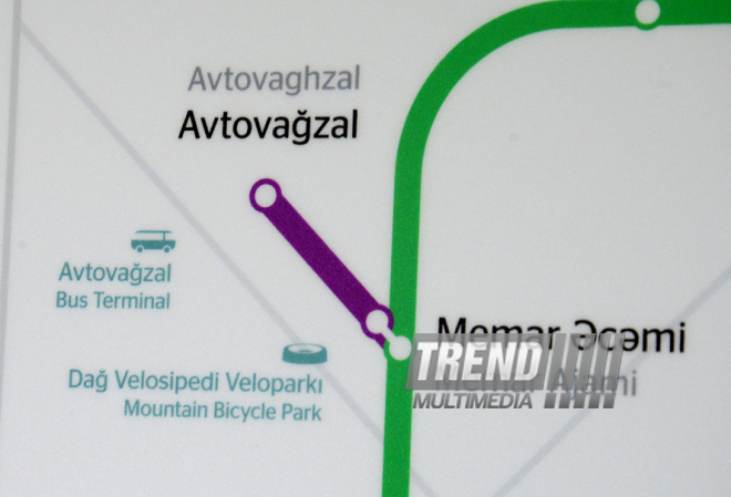 Newly opened "Avtovaghzal" and "Memar Ajami" metro stations in Baku. Azerbaijan, Baku, 19 apr. 2016