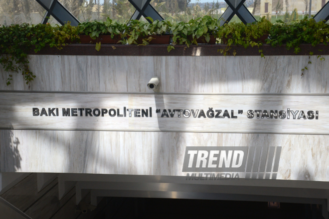 Newly opened "Avtovaghzal" and "Memar Ajami" metro stations in Baku. Azerbaijan, Baku, 19 apr. 2016