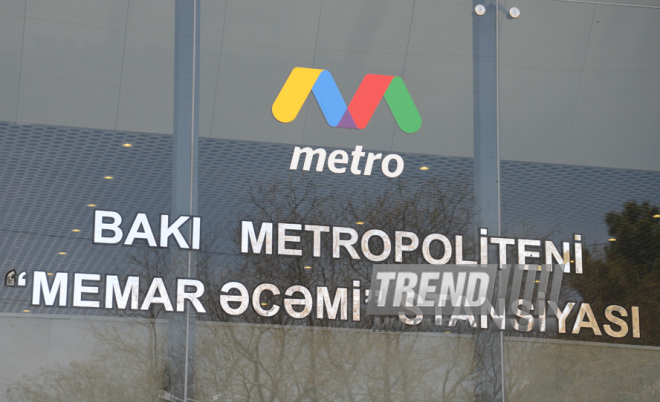 Newly opened "Avtovaghzal" and "Memar Ajami" metro stations in Baku. Azerbaijan, Baku, 19 apr. 2016