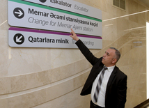 Newly opened "Avtovaghzal" and "Memar Ajami" metro stations in Baku. Azerbaijan, Baku, 19 apr. 2016