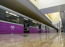 Newly opened "Avtovaghzal" and "Memar Ajami" metro stations in Baku. Azerbaijan, Baku, 19 apr. 2016