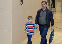 Newly opened "Avtovaghzal" and "Memar Ajami" metro stations in Baku. Azerbaijan, Baku, 19 apr. 2016