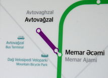 Newly opened "Avtovaghzal" and "Memar Ajami" metro stations in Baku. Azerbaijan, Baku, 19 apr. 2016