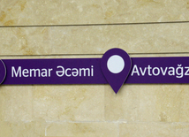 Newly opened "Avtovaghzal" and "Memar Ajami" metro stations in Baku. Azerbaijan, Baku, 19 apr. 2016