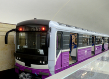 Newly opened "Avtovaghzal" and "Memar Ajami" metro stations in Baku. Azerbaijan, Baku, 19 apr. 2016