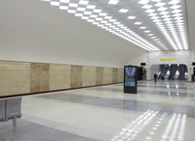 Newly opened "Avtovaghzal" and "Memar Ajami" metro stations in Baku. Azerbaijan, Baku, 19 apr. 2016