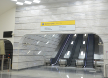 Newly opened "Avtovaghzal" and "Memar Ajami" metro stations in Baku. Azerbaijan, Baku, 19 apr. 2016