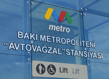 Newly opened "Avtovaghzal" and "Memar Ajami" metro stations in Baku. Azerbaijan, Baku, 19 apr. 2016