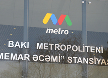 Newly opened "Avtovaghzal" and "Memar Ajami" metro stations in Baku. Azerbaijan, Baku, 19 apr. 2016