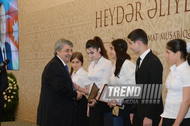 Baku hosts award ceremony of winners of Best Presentation contest, dedicated to the 93rd anniversary of national leader Heydar Aliyev. Azerbaijan, Baku, 5 May 2016 