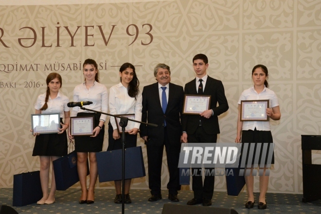 Baku hosts award ceremony of winners of Best Presentation contest, dedicated to the 93rd anniversary of national leader Heydar Aliyev. Azerbaijan, Baku, 5 May 2016 