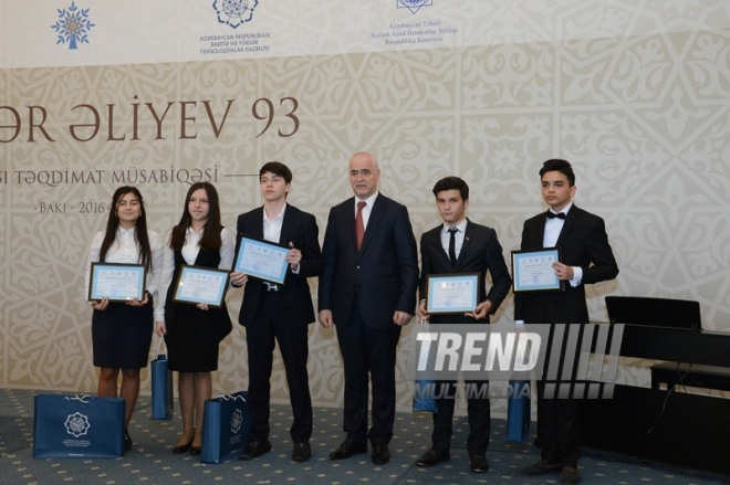 Baku hosts award ceremony of winners of Best Presentation contest, dedicated to the 93rd anniversary of national leader Heydar Aliyev. Azerbaijan, Baku, 5 May 2016 