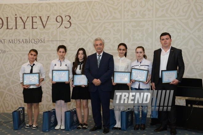 Baku hosts award ceremony of winners of Best Presentation contest, dedicated to the 93rd anniversary of national leader Heydar Aliyev. Azerbaijan, Baku, 5 May 2016 