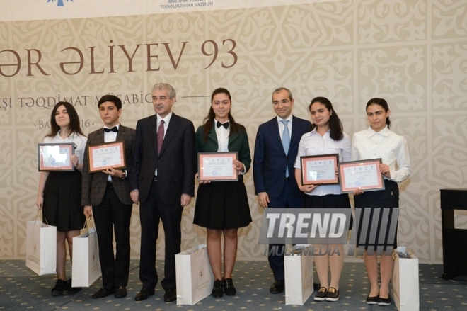 Baku hosts award ceremony of winners of Best Presentation contest, dedicated to the 93rd anniversary of national leader Heydar Aliyev. Azerbaijan, Baku, 5 May 2016 